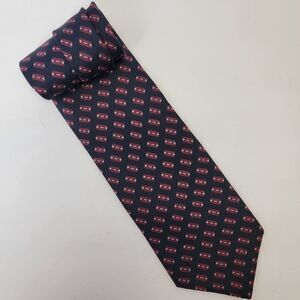 Stefano Rossini Midnight Blue/Burgundy Boxes 100% Imported Silk Necktie 58x3.75